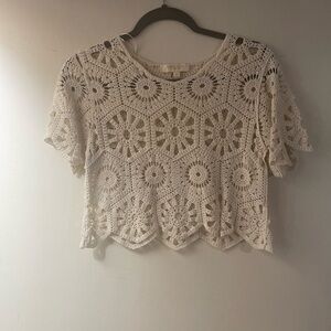 Chic Ivory Crochet Blouse